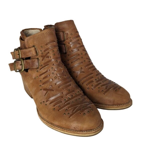 Caterpillar Cheyenne Tawny Leather casual Tan Ankle Boots Size 7 - Picture 1 of 13